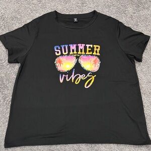 SHEIN Black Summer Vibes Graphic Tee
